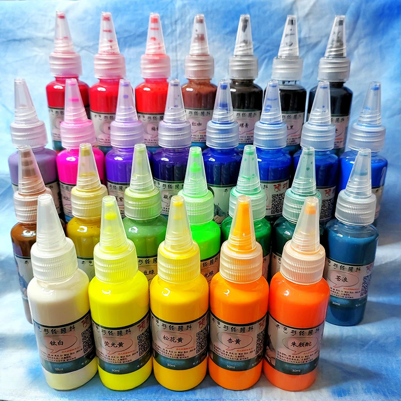 Indigo Dye Kit - 30 ミリリットルコットンリネンシルク厚手のポリエステル染料 27 色手作り絞り染めキャンバス調理なし自然乾燥非退色顔料
