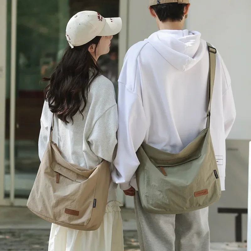 Japanese Lifestyle Books - 日本人女性男性ショルダークロスボディバッグ大型キャンバスメッセンジャーバッグ学生用ブックバッグ女性ハンドバッグサッチェル2025