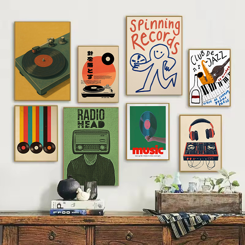 レトロな和風ビニールレコードプレーヤージャズ音楽引用北欧ポス - Japanese Life Quotes のレビューと価格