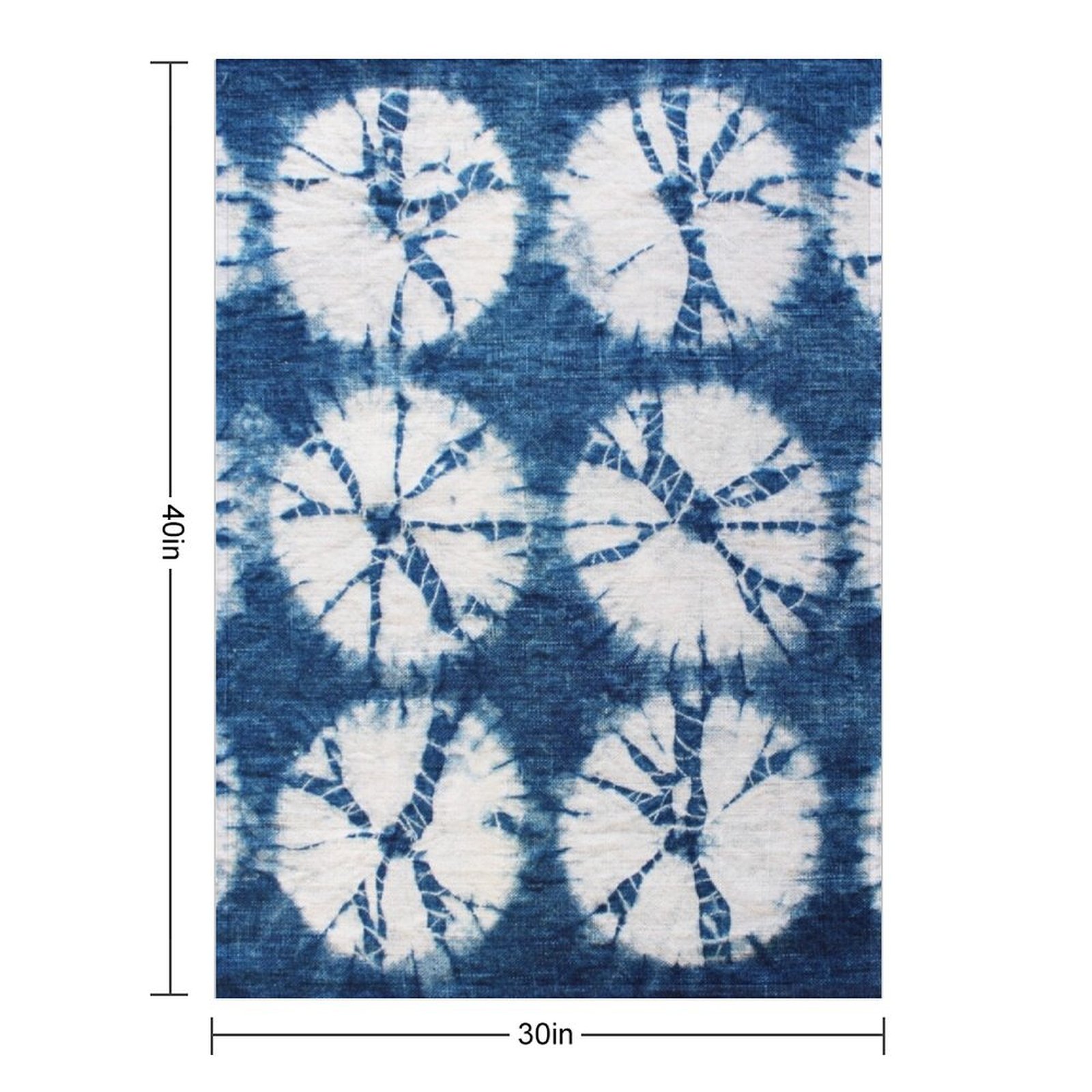 絞り染め模様、藍染め、タイダイ柄のブランケット、特大サイズ、 - Shibori Tie Dye のレビューと価格