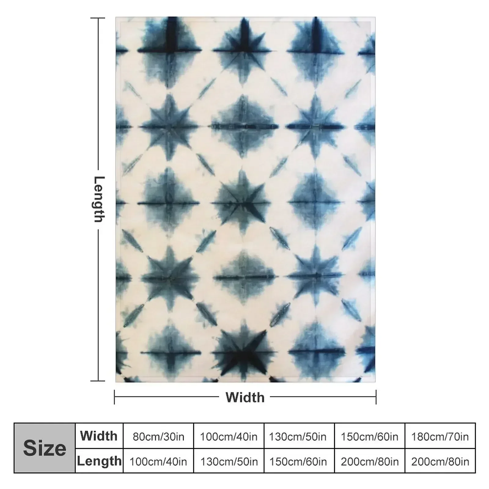 絞り染め、藍染めのブランケット。ソファに敷いて暖かく、柔らか - Shibori Tie Dye のレビューと価格