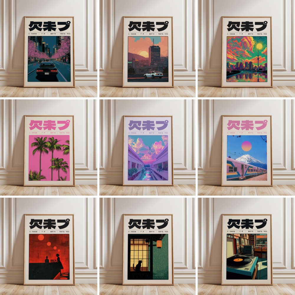 Y2K インディー文化日本パターン和風東京ベイパーワープポス - Japanese Culture Lifestyle のレビューと価格