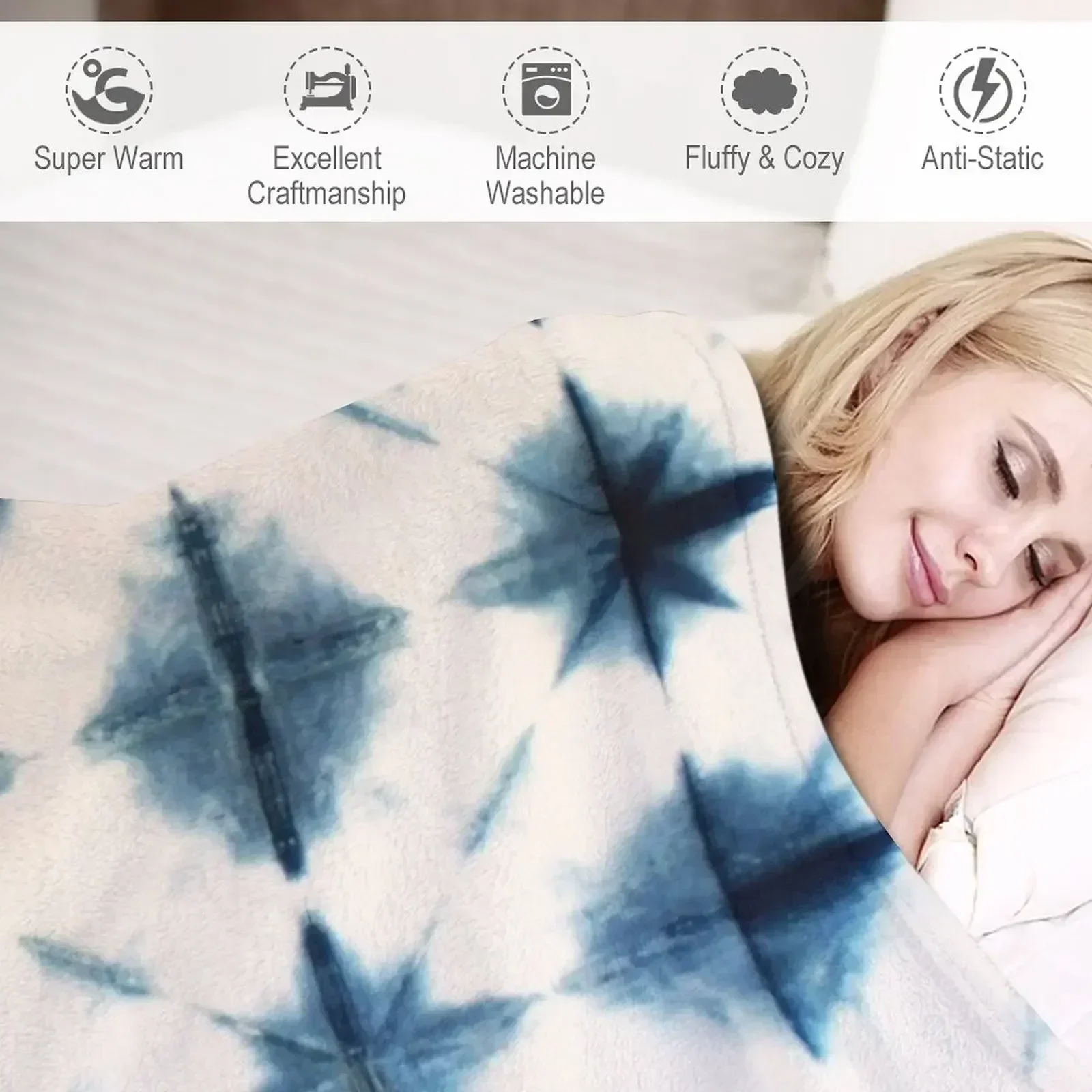 絞り染め、藍染め、おしゃれなブランケット、ソファ用の重みのあ - Shibori Tie Dye のレビューと価格